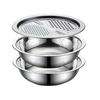 Multifunctional Vegetable Fruit Strainer Mesh Slicer Rice Washing Tool Stainless Steel Easy Use Silver Dishwasher Safe Sink