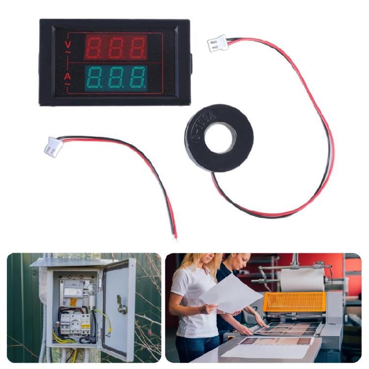 LED Digital Voltage and Current Indicator, Accurate for 50-500V/0-100A, Suitable for Industrial & Household Applications
