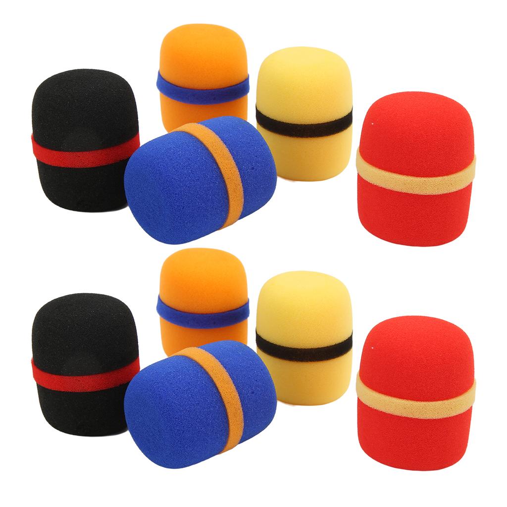 10Pcs Microphone Cover Thick Soft Sponge Dustproof Various Colors Good Elasticity Microphone Windscreen Foam Cover