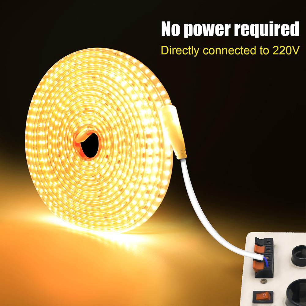 AC 2835 Led Strip Lights Dimmable 220V 230V 120 LEDs/m 0.5m 1m 2m 5m 10m 20m 50m Waterproof High Brightness Diode Tape Adhesive