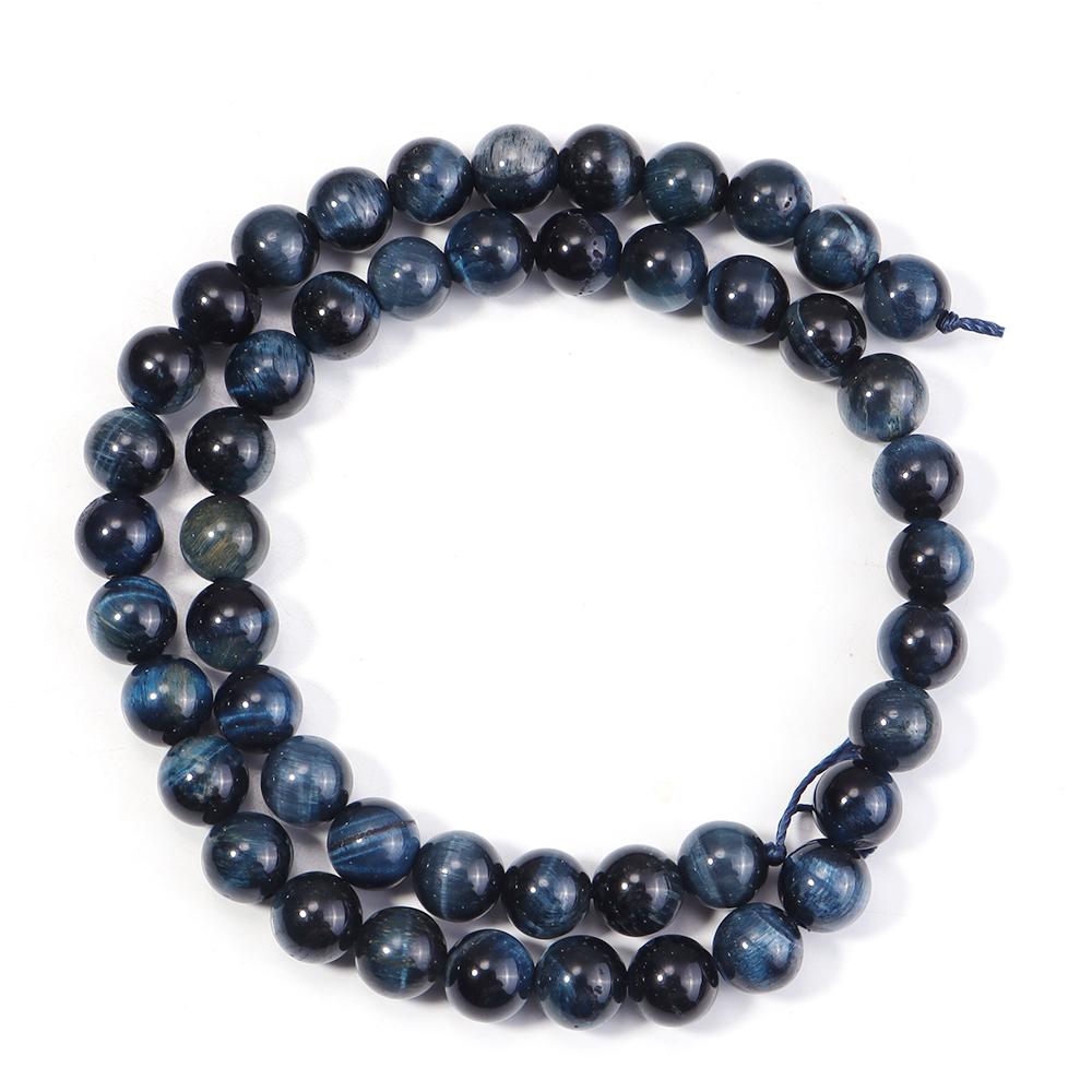 Natural Stone Deep Blue Tiger Eye Beads 6 8 10 12mm Round Loose Spacer Bead For Jewelry Making DIY Bracelet Necklace Accessories