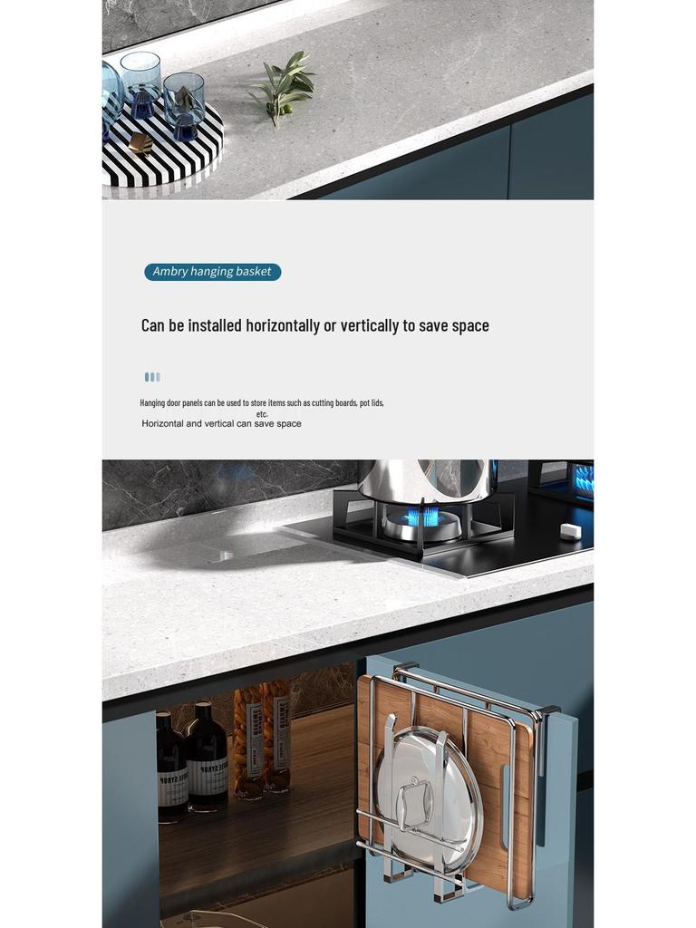 Under-Cabinet Multifunctional Kitchen Storage Rack for Cutting Boards