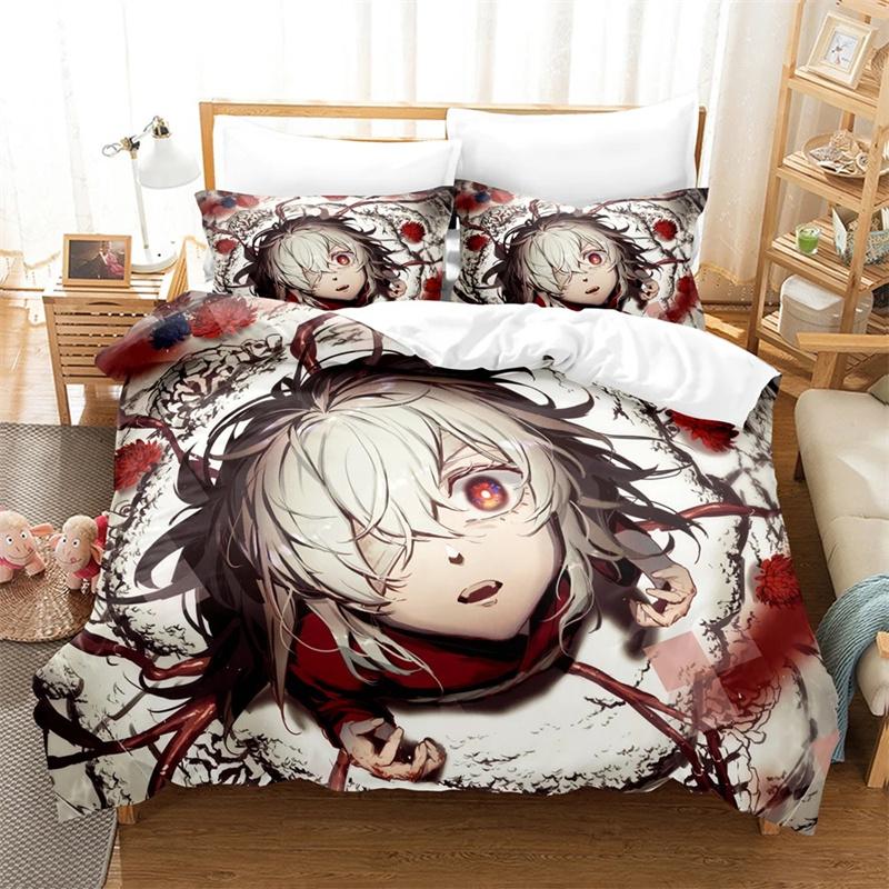 Kényelmes Anime Mintás Paplanhuzat Szett Paplanhuzattal és Párnahuzatokkal Királyi, Nagyméretű, Egyszemélyes Méretek Fiúknak, Lányoknak és Gyerekeknek