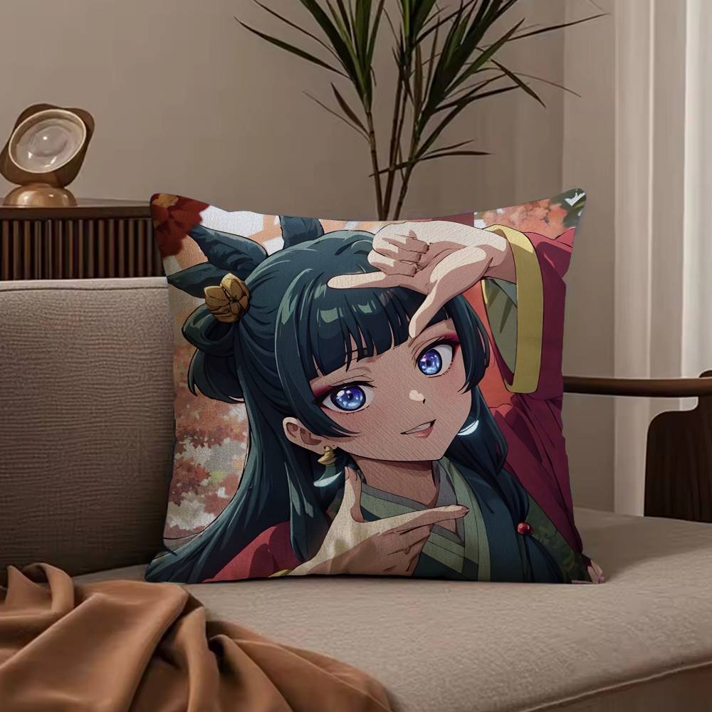 The a-Apothecary Diaries maomao Pillow Case Anti-dustmite Pillowcase Invisible zipper silky short plush Sofa cushion cover