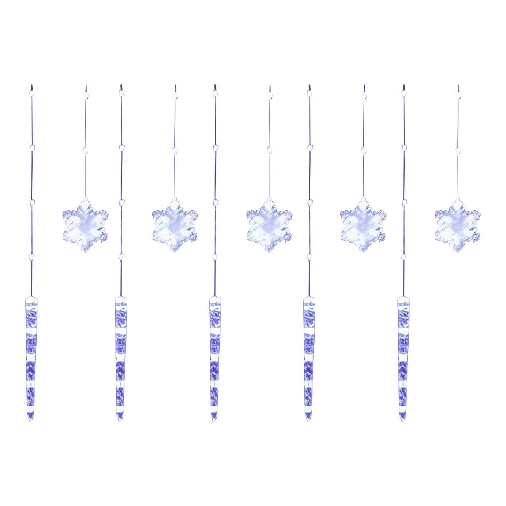 Christmas Snowflake Icicle Lights Waterproof Curtain Lights with 8 Modes Snowflake Lights for Eaves Garden Yard