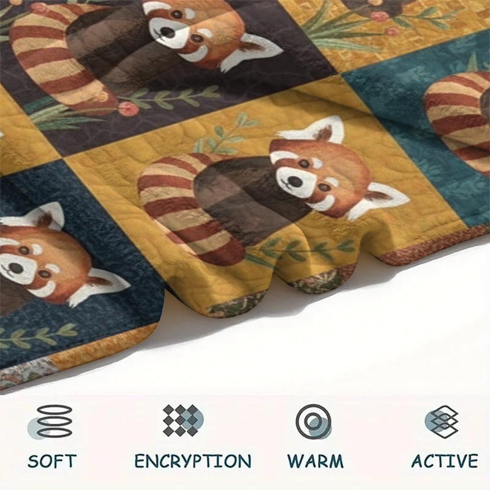 1Pc Patchwork Animal Print Flannel Blanket, High quality Comfortable for All Seasons, Home Decor, Warmth and Comfort, Perfect for Christmas Gifts60