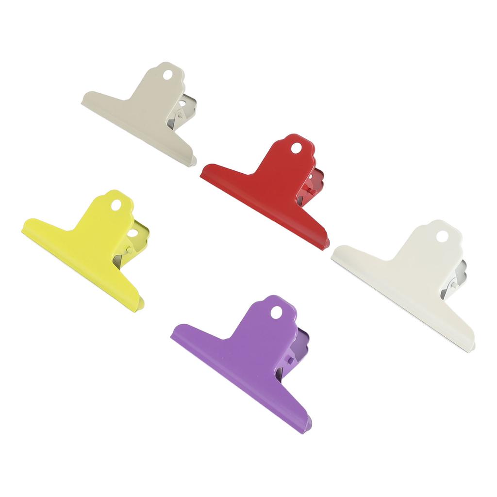 5pcs Colorful Metal Bull Hinge Clips Wall Hanging Heavy Duty Sturdy Spring Large Bull  Paper C