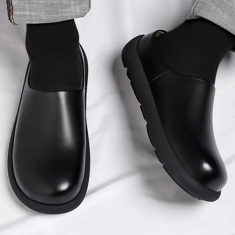 2025 New Arrival Lazy Flats Comfy Half Drag Mens Casual Leather Sandals Leisure Walk Slippers Vacation Handmade Muller Shoes
