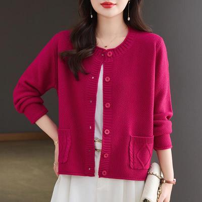 Cardigan Tricoté Décontracté Ample pour Femmes - Nouveau Haut Tendance d'Automne Manteau Pull 2025