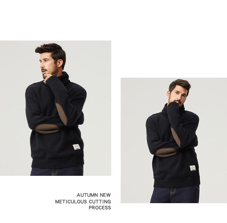 Pánský retro silný rolák - Podzimní/zimní ležérní úplet