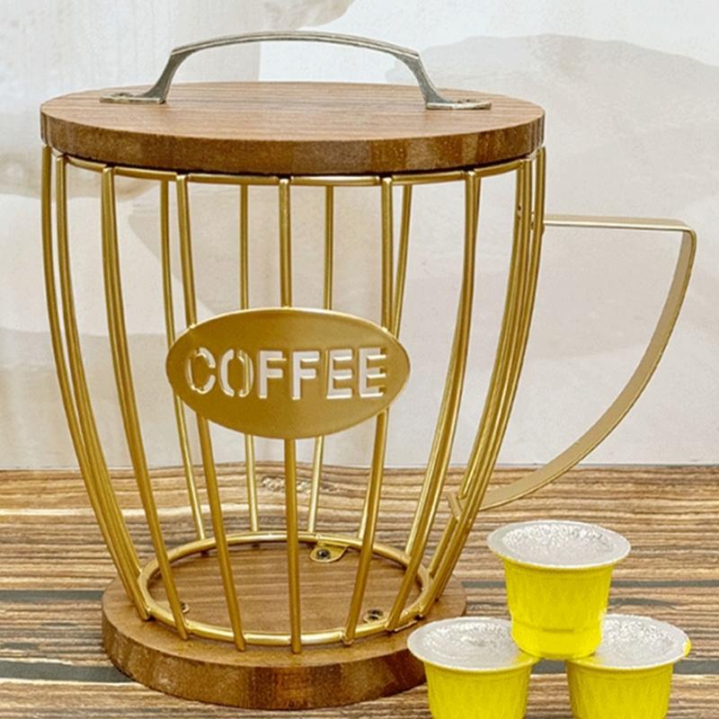 Metal Wire Coffee Storage Rack Convenient Coffee Pods Basket Decorations for Kitchen Countertop Espressos Pods Stand