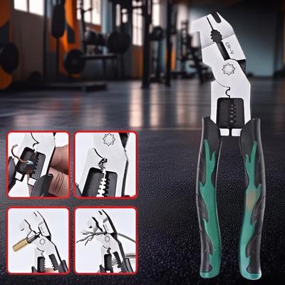 Versatile Pliers with Non-Slip Jaws - Multi-Functional Wire Cutting, Shearing, Stripping, Pressing & Screwing Tool - for Industrial & Home Use
