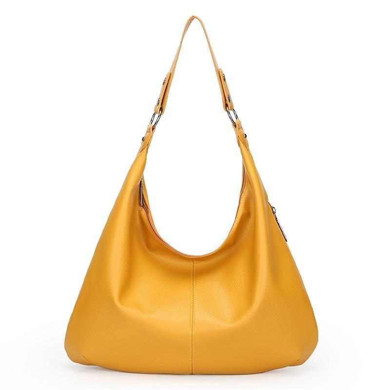 Large capacity commuter tote bag retro oil wax leather handbag high sense versatile shoulder women's bag tide