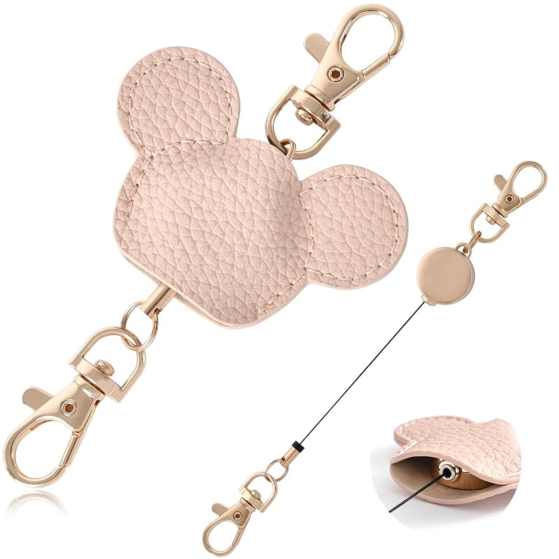 

[Tonriga] reel keychain with Extends to 35cm 60g load capacity 2WAY hook colorful design cute key strap stretchable key chain Card holder compatible