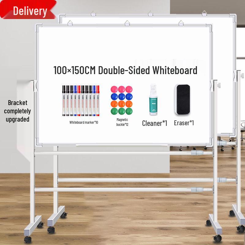 

Двостороння мобільна дошка (крейдяна та біла) на підставці для дому та офісу