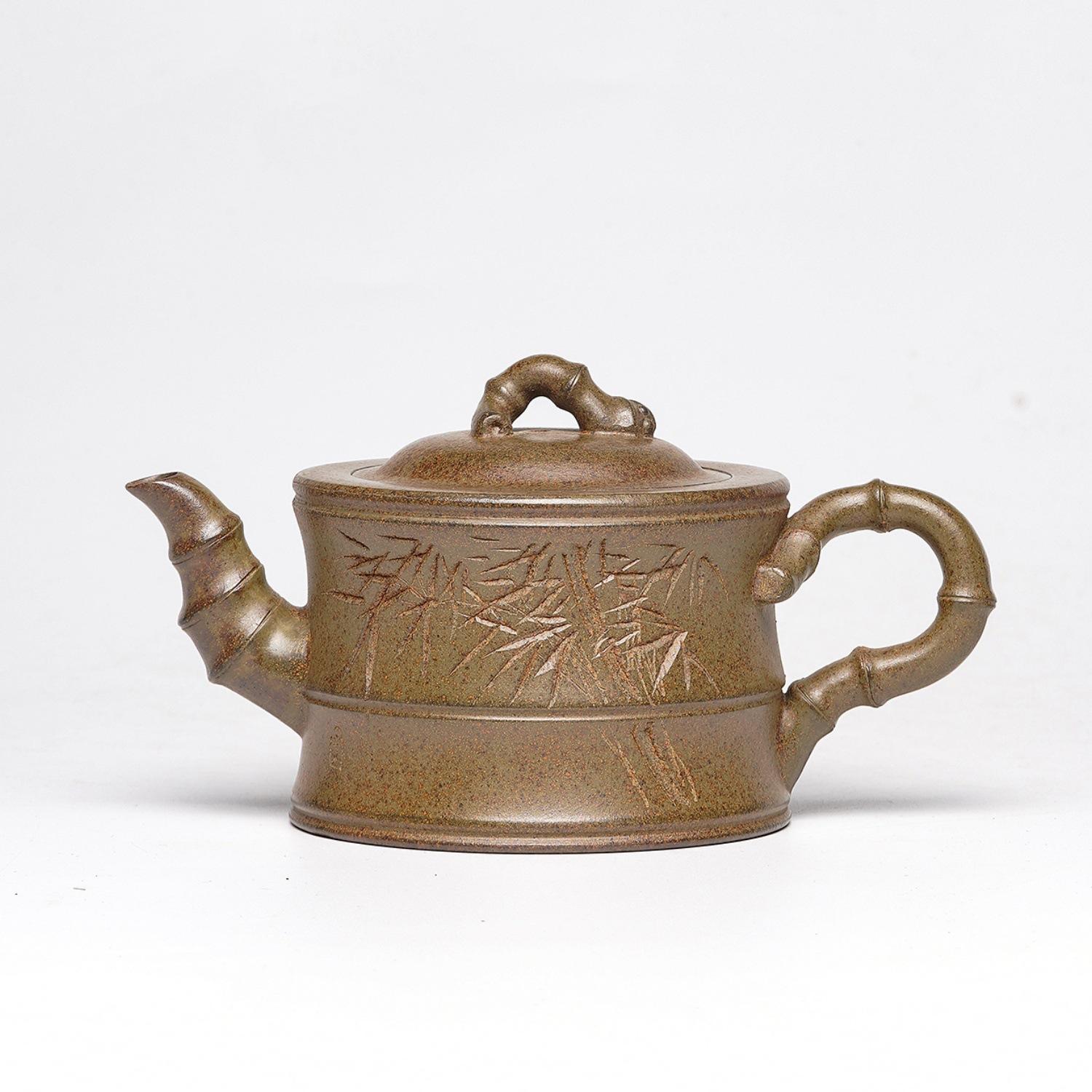 250ml Antique Yixing Purple Clay Teapots Handmade Bamboo Section Pot Raw Ore Mud Kettle Zisha Tea Set Teaware Ornaments Gifts