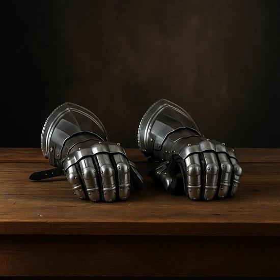 40,64 см Средневековые стальные перчатки-наручи Рыцарская броня Защита рук для LARP Косплея