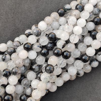 Black Rutile Plain Round Natural Beads, Black Rutile Plain Beads, Black Rutile Smooth Beads, 6mm 8mm 10mm Size, 14-15 Inch Strand Beads.