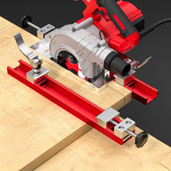 Cutting Machine Base Guide, Adjustable Circular Saw Guide Rail, Aluminum Alloy Double Locking Design Cutting Track for Precise Woodworking