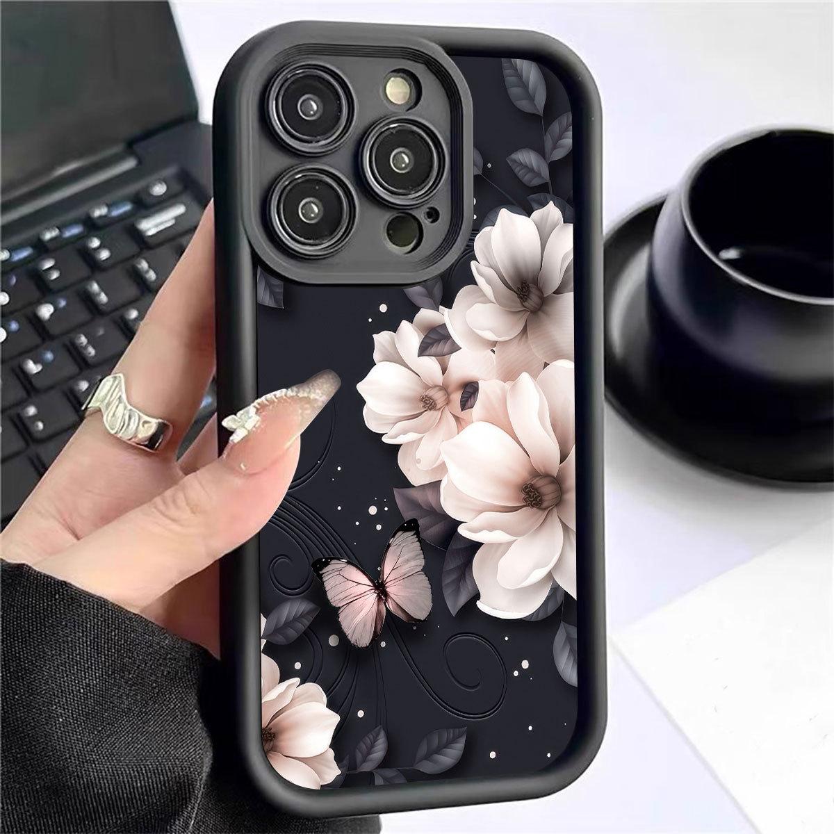 

Защитный чехол Apricot Blossom для iPhone 14-17 Pro Max, черный. Xiaomi 12 Lite 5G чёрный