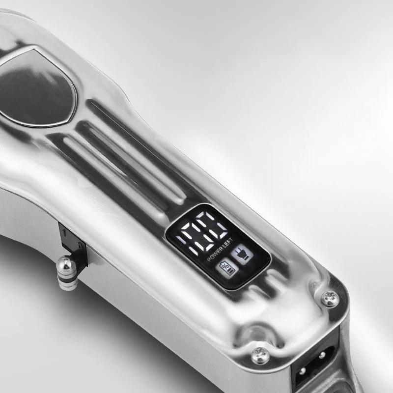 Rechargeable Electric Hair Clipper Powerful Long-Lasting Metal Display Hair Trimmer Professional Shaving Machine Men's Grooming
