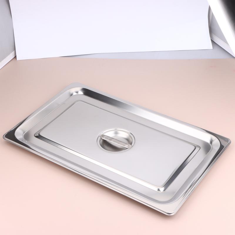 Stainless Steel 1/9 1/6 1/4 1/3 1/2 1/1 Food Pan Lid Steam Table Pan Covers Notched Lids With Handle Lock Heat