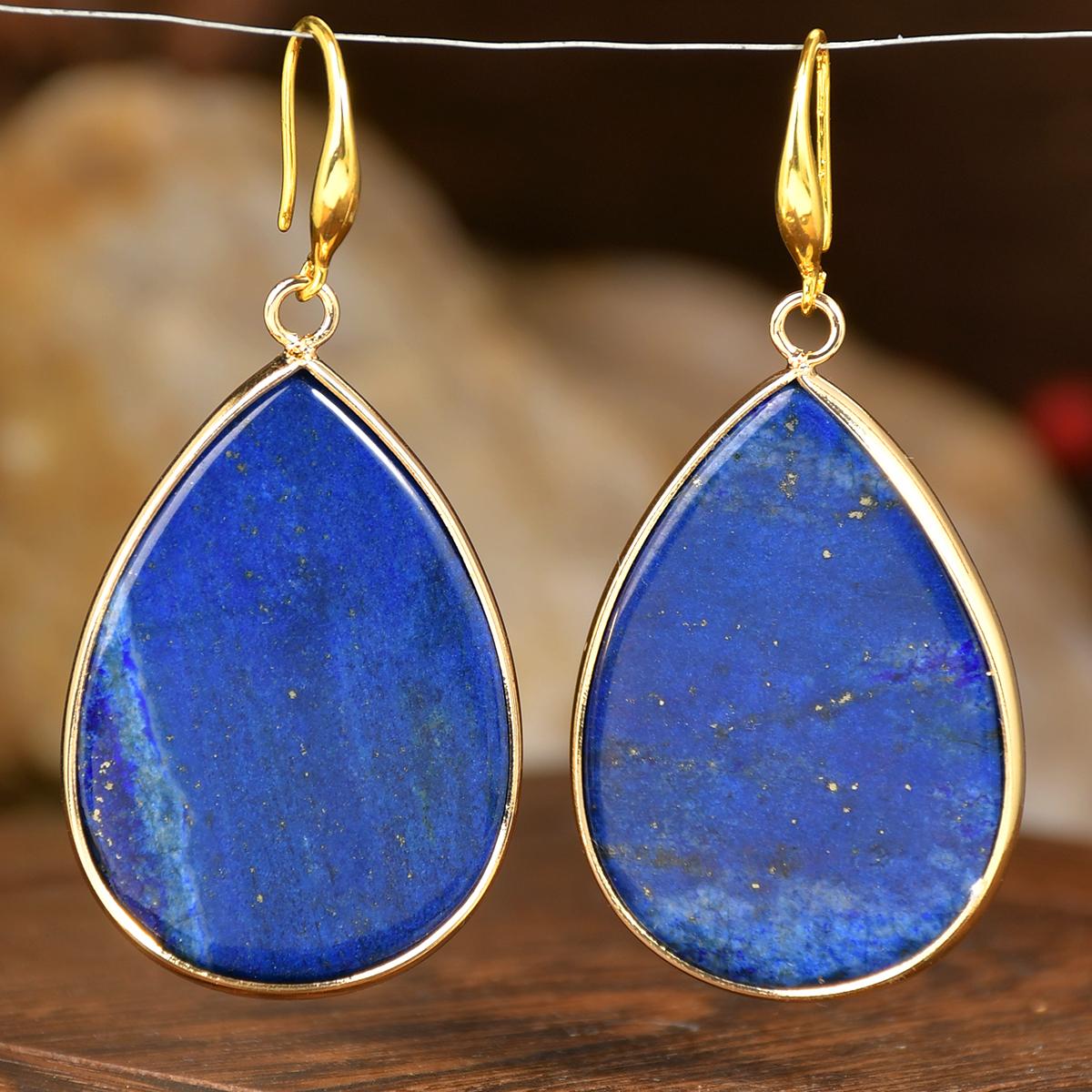 

Серьги-подвески из натурального камня в форме капли воды, богемные, женские, изящные, модные, для банкета, вечеринки, праздника, ручной работы, с цирконом