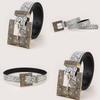 Ethnic Stylish Retro Floral Leather Belt With Metal Buckle For Men And Women