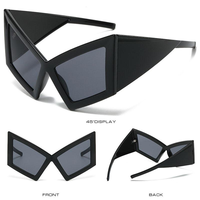 Oversize Okulary Przeciwsłoneczne Kocie Oko Y2K Luksusowe Projektanta Vintage Punkowe Duża Oprawka Specjalny Kształt Odcienie dla Kobiet Mężczyzn