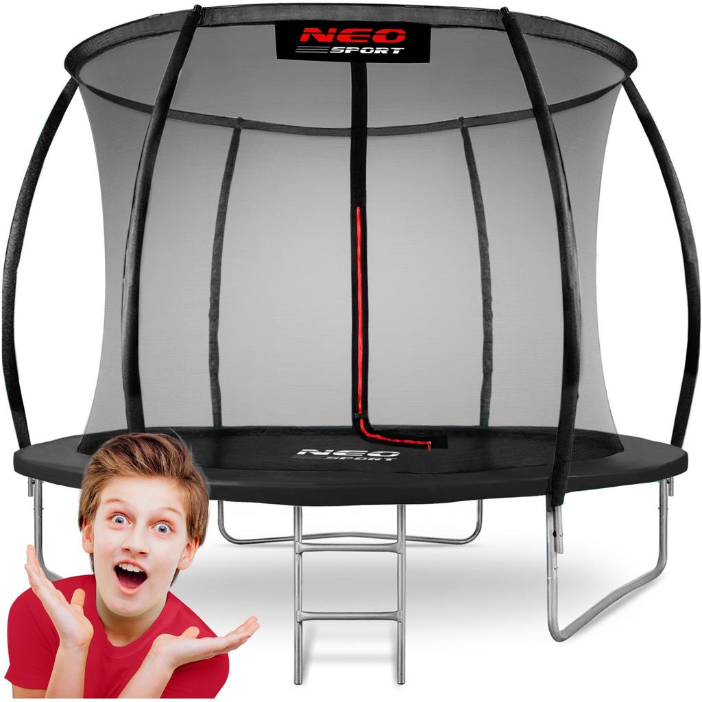 8ft/252cm Profiled Garden Trampoline with Internal Net Neo-Sport