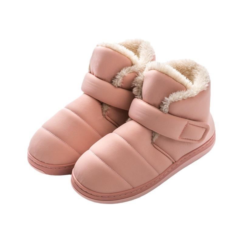 High-top cotton slippers women's winter new outer wear bag heel non-slip warm plush cotton shoes men's winter
