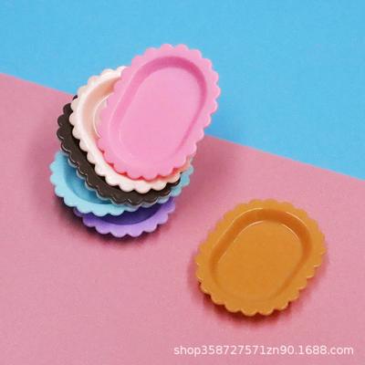 Doll House Simulation Mini Color Flower Plate Plate Plate Cake Shop Dessert Mini Tableware Play House Toys