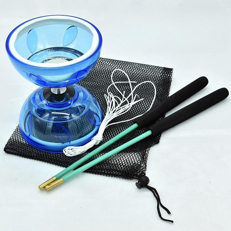 A Set Of Yo-Yo Toy Outdoor Fitness Toy Set For Children And The Elderly Three Bearing Soft Rubber Diabolo Double Head Pull Bell