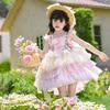 Lolita Girls' Princess Dress Summer New Flower Fairy Dress Children's Super Fairy Monet Garden Birthday Dress