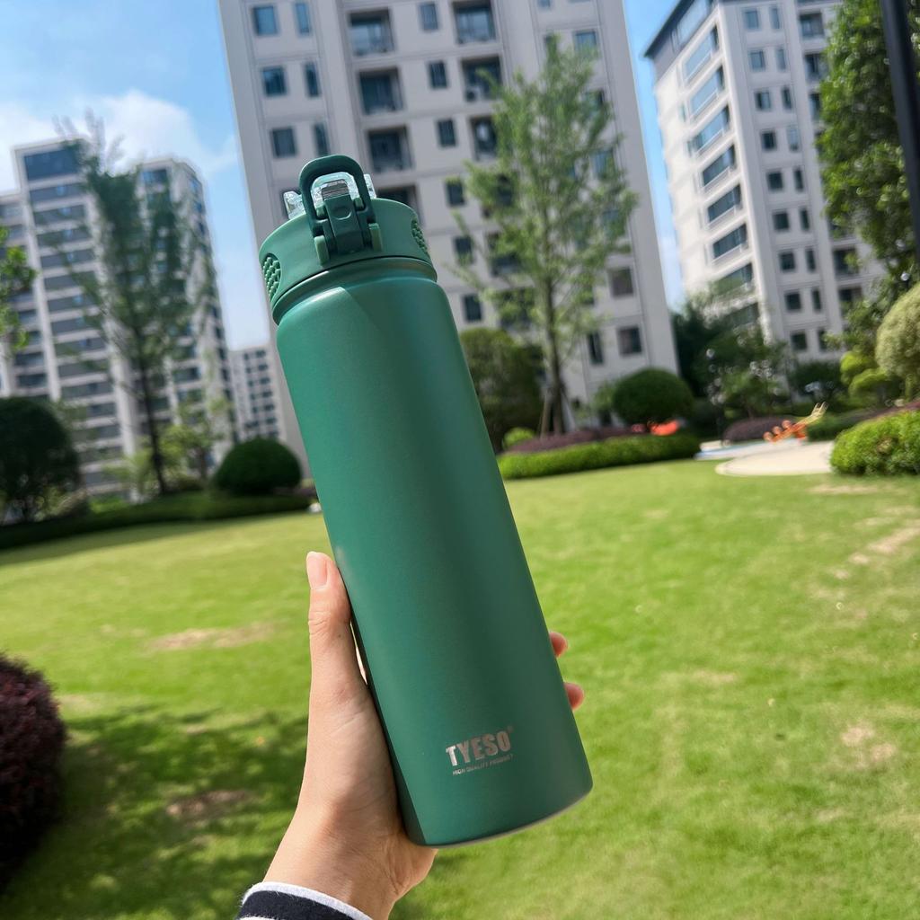 TYESO 600/750ML Stainless Steel Thermos Bottle Keeps Cold and Heat Thermal Mug Car Thermal Water Bottles for Valentine's Day