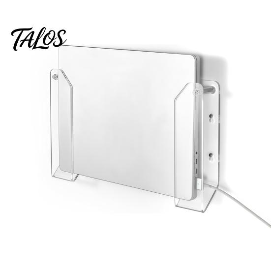 Under Table Mounting System Acrylic Laptop Wall Mount Holder, Space Saving Adjustable Stand, Adhesive And Screw Dual Installation Ways, Clear