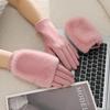 Three in One Touchscreen Faux Mink Gloves Women Winter Warm Leather Fingerless Mittens Convertible Design Cold Weather Handwear