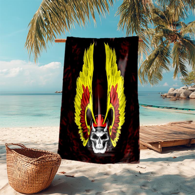 Gang Motorcycle Enthusiasts Hells Angels Motorcycle Club Beach Towel Outdoor Camping Vacation Swimming Beach Towel Outdoor Absorbent Bath Towel Y2