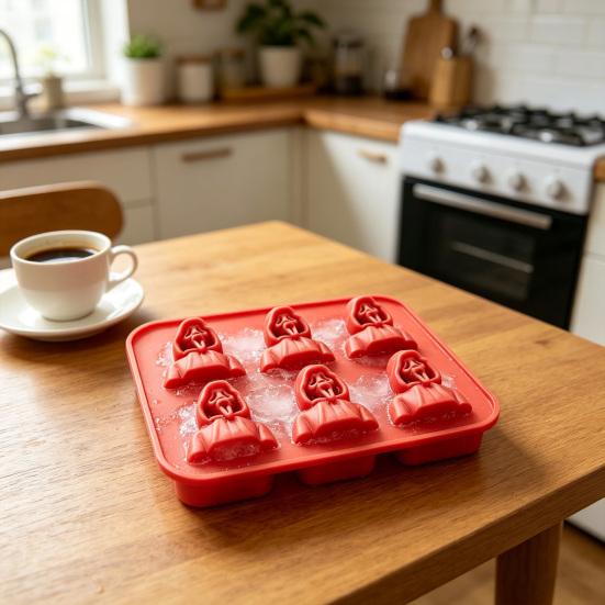 Forma de Silicone para Gelo com 6 Cavidades de Caveira Bandeja de Gelo de Liberação Fácil Rosto de Fantasma Gritando Forma Antiaderente para Fazer Cubos de Gelo para Uso na Cozinha e no Bar