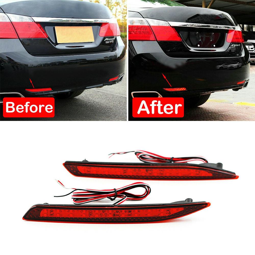 2pcs Rear Bumper Reflector Light Tail Brake Light for Honda Accord 9th 14-16