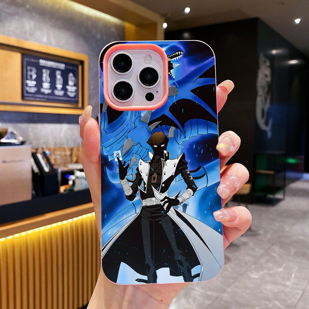 Yugioh Seto Kaiba Phone Case for iPhone 17 16 15 14 13 12 11 Air Pro Max Plus Jelly Double layer Pink Cover