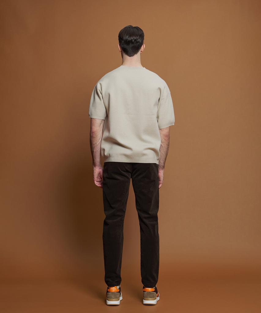 PANICALE Brown Regular Fit Three-Bone Corduroy Pants (Type A)
