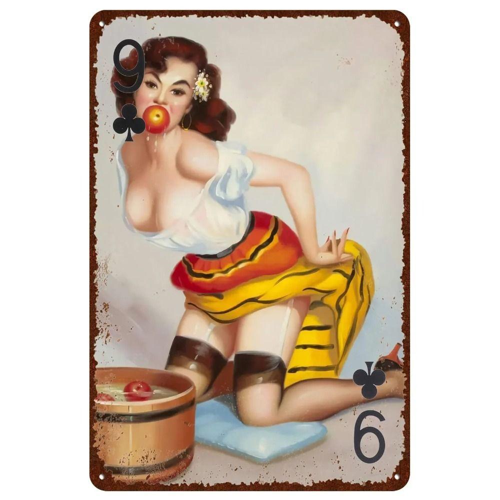 Pin-Up Girl Retro Metallwand Schild 30x20cm