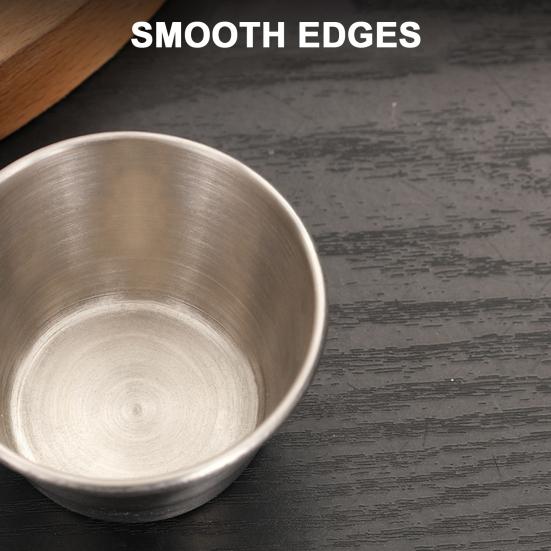 Polished Stackable Sauce Dish 304 Stainless Steel One-piece Design Seasoning Cup