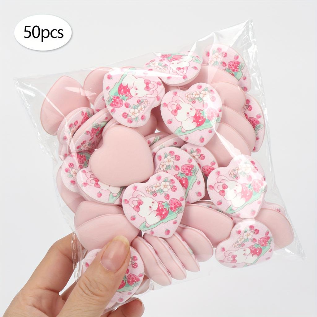 Printed Heart-Shaped Makeup Sponges, for Beauty and Makeup, Mixed Use with BB Cream, Liquid Foundation, and Concealer. Especially Suitable for Coverin