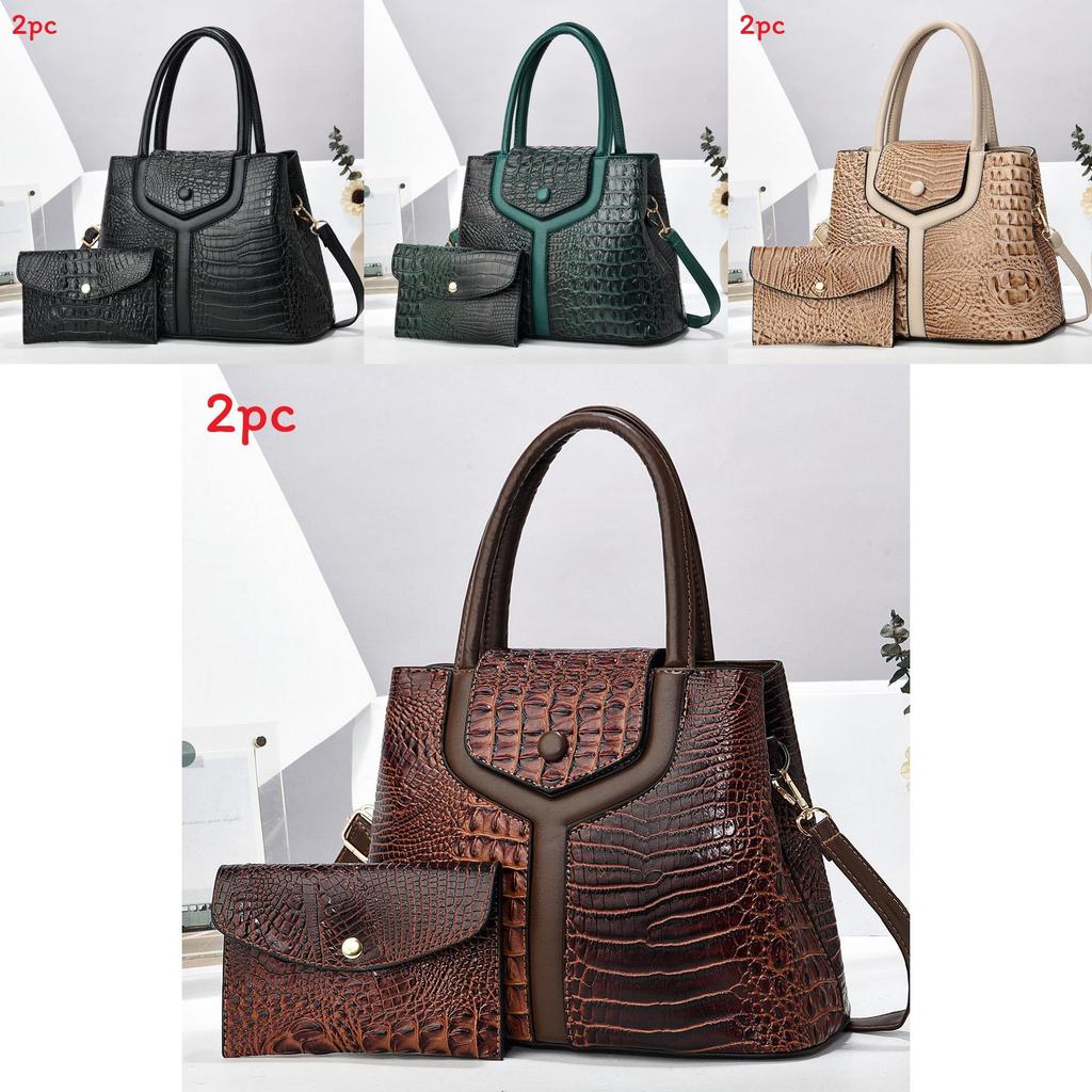 Borsa Tote Moda Transfrontaliera da Donna con Fantasia Coccodrillo ad Ampia Capacità per Uso Quotidiano