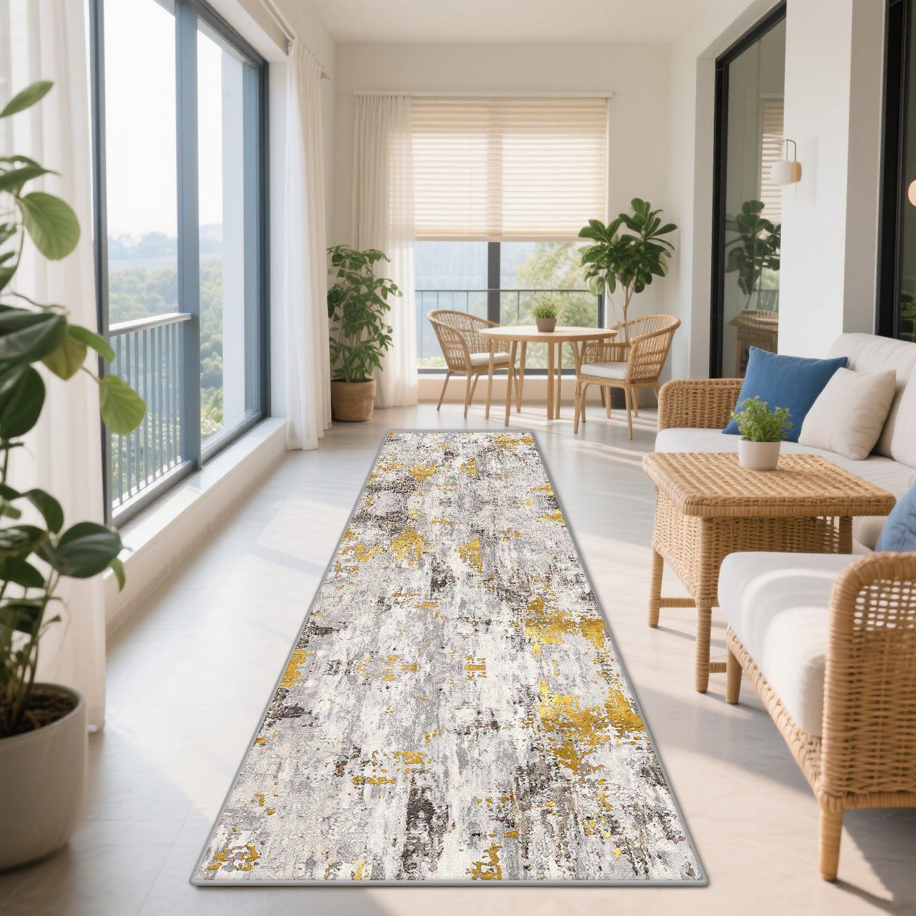 

Nordic Abstract Easy Clean Balcony Aisle Carpet Decoration Home Antiskid Long Corridor Runner Rug Living Room Lint-free Foot Mat 60x200cm