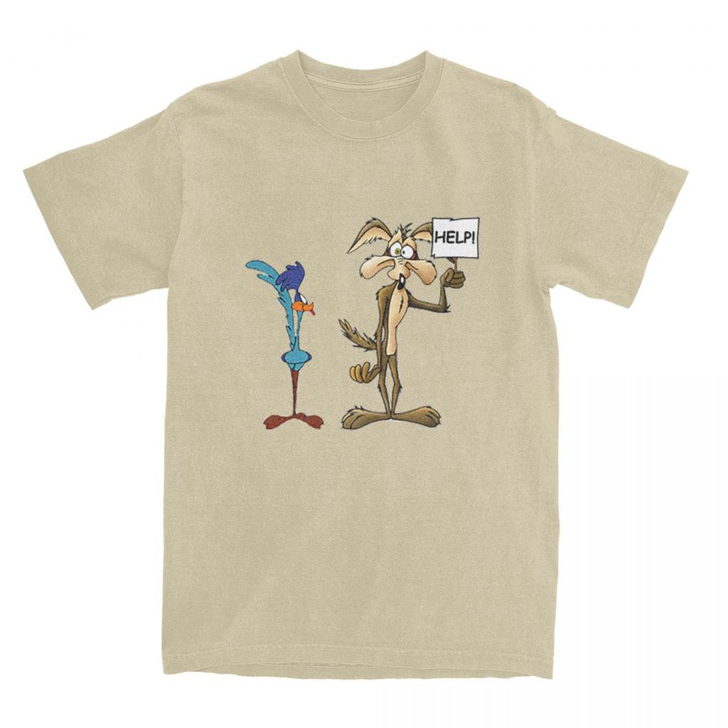 Casual Roadrunner Wile Coyote Cartoon T Shirt Unisex Crewneck Short Sleeve Top Tee Cotton Tops