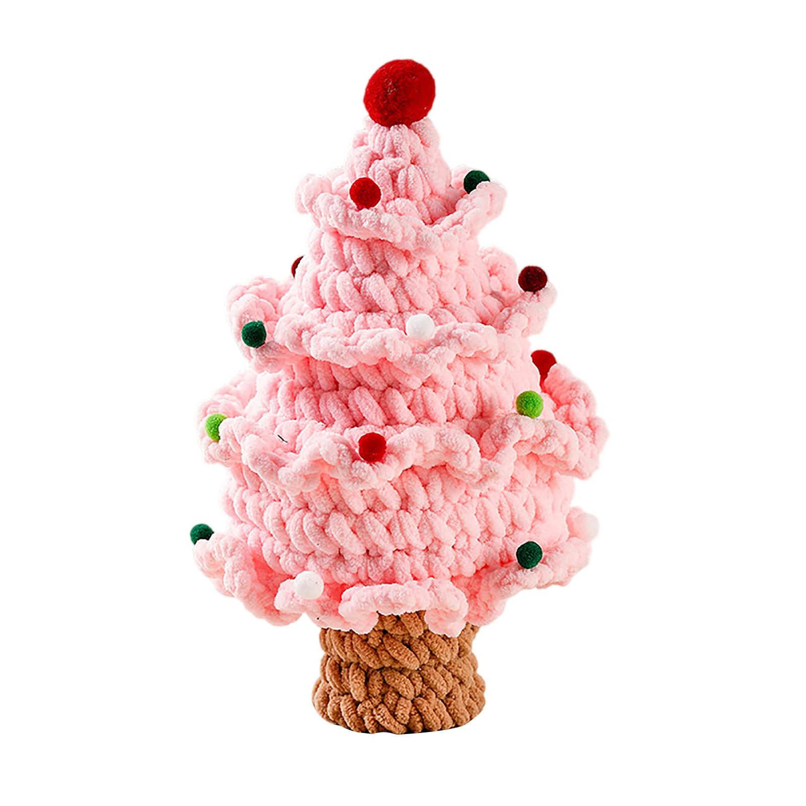 

Handmade Knitted Christmas Tree Ornament Cute Handmade Woolen Weaving Small Christmas Tree Decor for Home,Table,and Gift Display Other