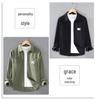 Japanese Style Men's Casual Loose Fit Work Shirt Jacket, Long-Sleeved for Spring and Autumn